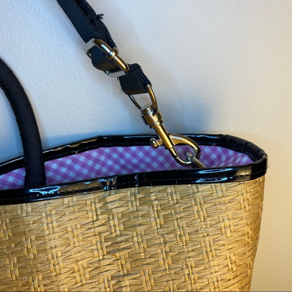 Woven Straw Tote Bag with Decorative Bow - Picture 8 of 11